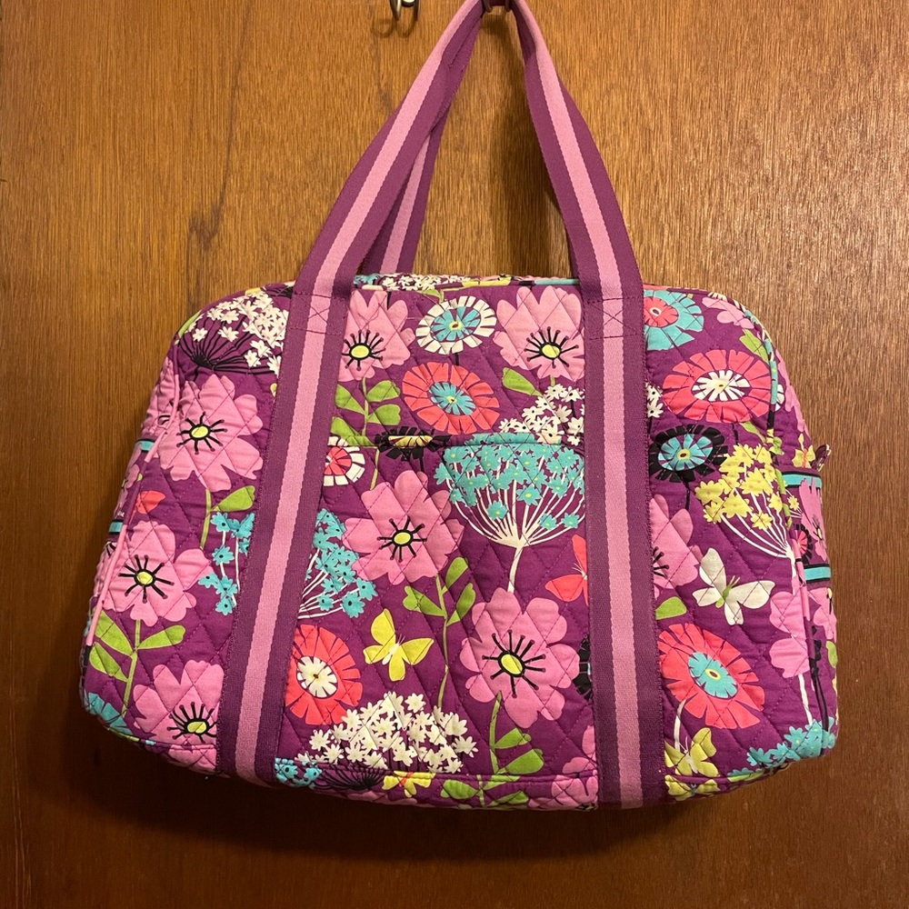 Vera Bradley Purple Pink Duffel Bag / Travel Bag Beach Bag